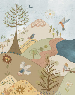Ilustracion yoga personalizada retiro Chile