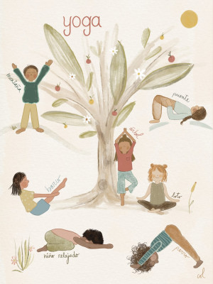 ilustración yoga infantil